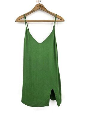 Reformation Marlowe Mini Dress Womens S Kelly Green Viscose Rayon V-Neck